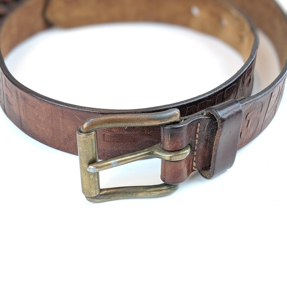 Esprit Vintage Brown Leather Logo Belt - Picture 2 of 8